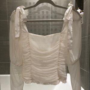 For Love & Lemons white sheer sleeve top